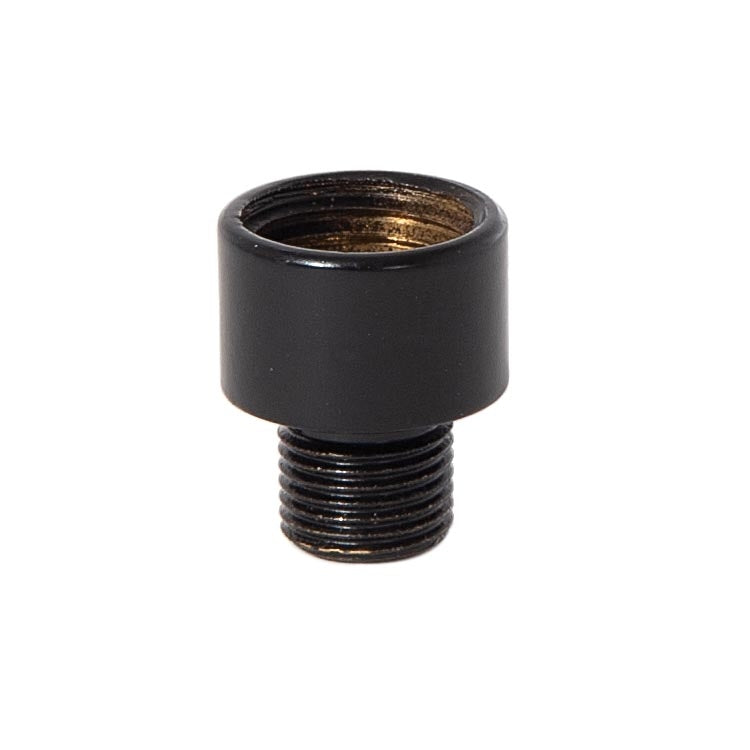 3/4 Inch Tall Satin Black Finish Straight Turned Brass Nozzle, Tap 1/4F x 1/8M