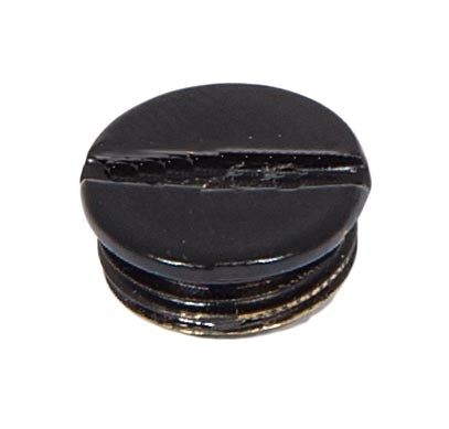 Satin Black Finish Slotted Brass Plug or Cap, Choice of Thread
