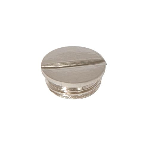 Satin Nickel Finish Slotted Brass Plug or Cap, Choice of Thread