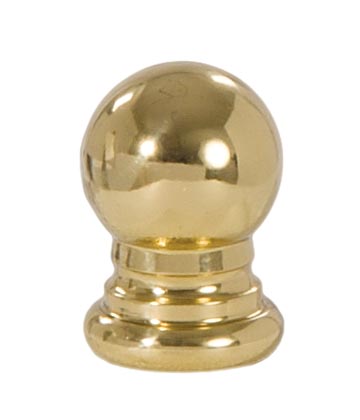 Ball Style Solid Brass Lamp Finial - Polished and Lacq., 1" ht.