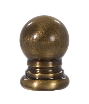 Ball Style Solid Brass Lamp Finial - Antique Brass, 1 Ht. (21180A)