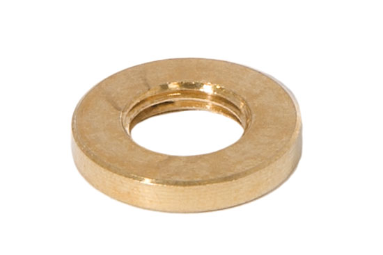 3/4 Inch Diameter Unfinished Smooth Edge Brass Locknut, 1/8F