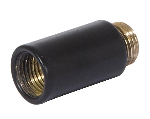 1-1/16 Inch Tall Brass Satin Black Finish Lamp Transition Coupling, 1/8F x 1/8M Tap