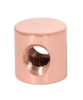 3/4 Inch Height Long 3-Way Polished Copper Finish Brass Arm Back, 1/8F Bottom and Sides