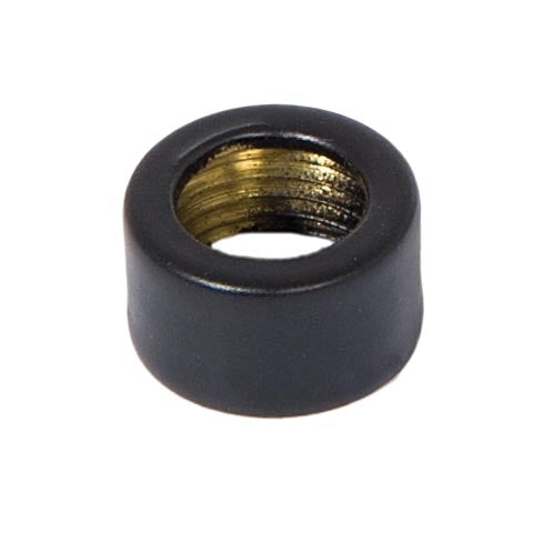 1/4 Inch Tall Satin Black Finish Brass Open Top End Cap, 1/8F Tap