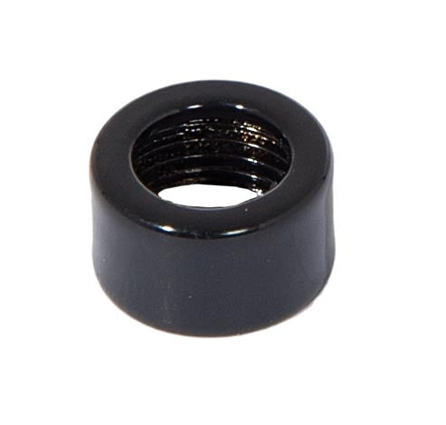 1/4 Inch Tall Glossy Black Finish Brass Open Top End Cap, 1/8F Tap