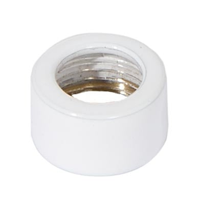 1/4 Inch Tall White Enamel Finish Brass Open Top End Cap, 1/8F Tap