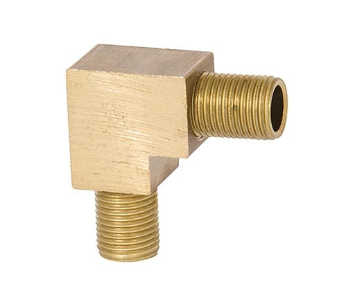 3/4 Inch Tall 90 Degree Geometric Style Unfinished Brass Lamp Arm Back, 1/8F x 1/8F