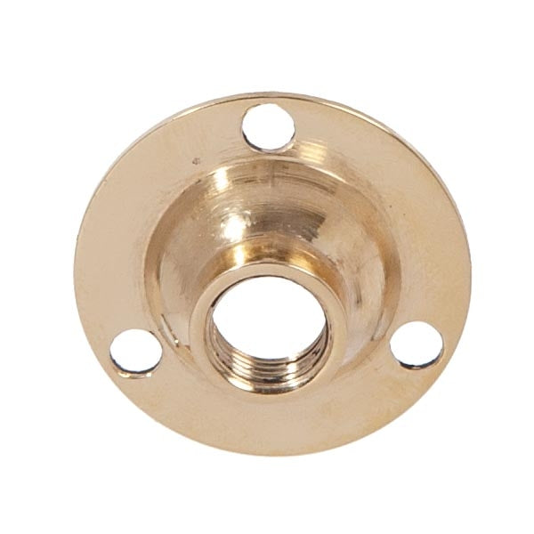 Small Polished and Lacquered Brass Flange, 11/4" Diameter, 1/8 F Tap