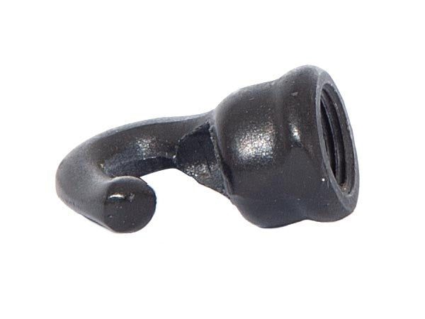 1-1/8" Tall Cast Brass Baby Hook with Wire Way, 1/8F Tap, Satin Black