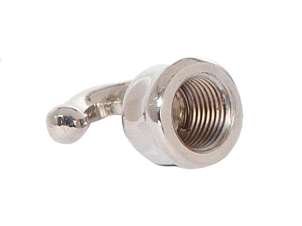 1-1/8" Tall Cast Brass Baby Hook with Wire Way, 1/8F Tap, Nickel Plated