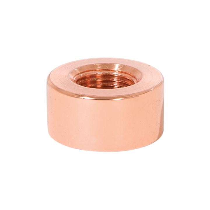 3/8 Inch Tall Polished Copper Finish Modern Brass Cap, 1/8F