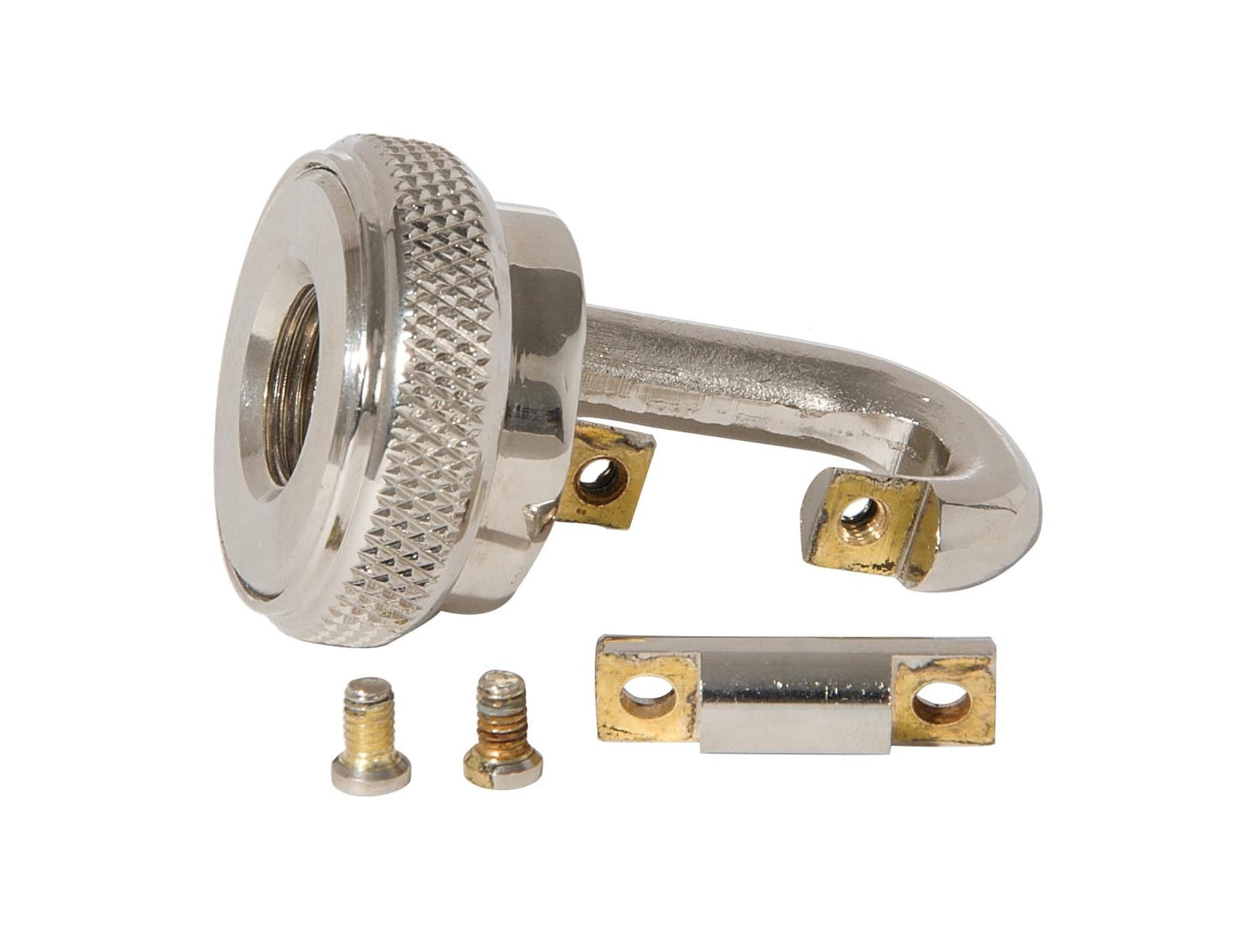 2-1/2" Tall Heavy Duty Brass Quick Screw Collar Loop, 3/8F Tap, Polished Nickel
