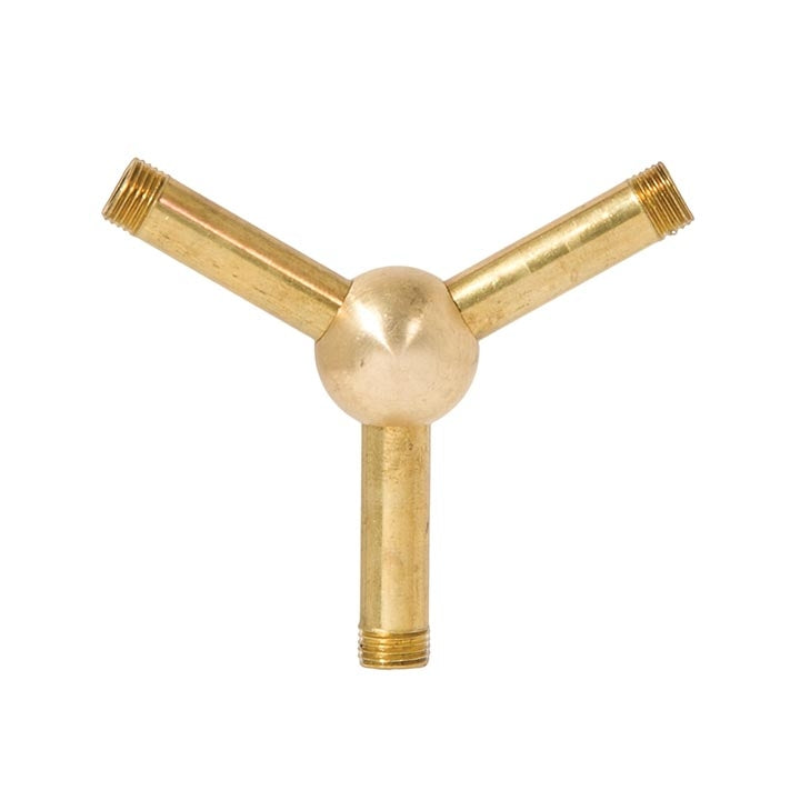 7/8 Inch Diameter Unfinished Brass 3-Way Ball Arm Back, 1/8F
