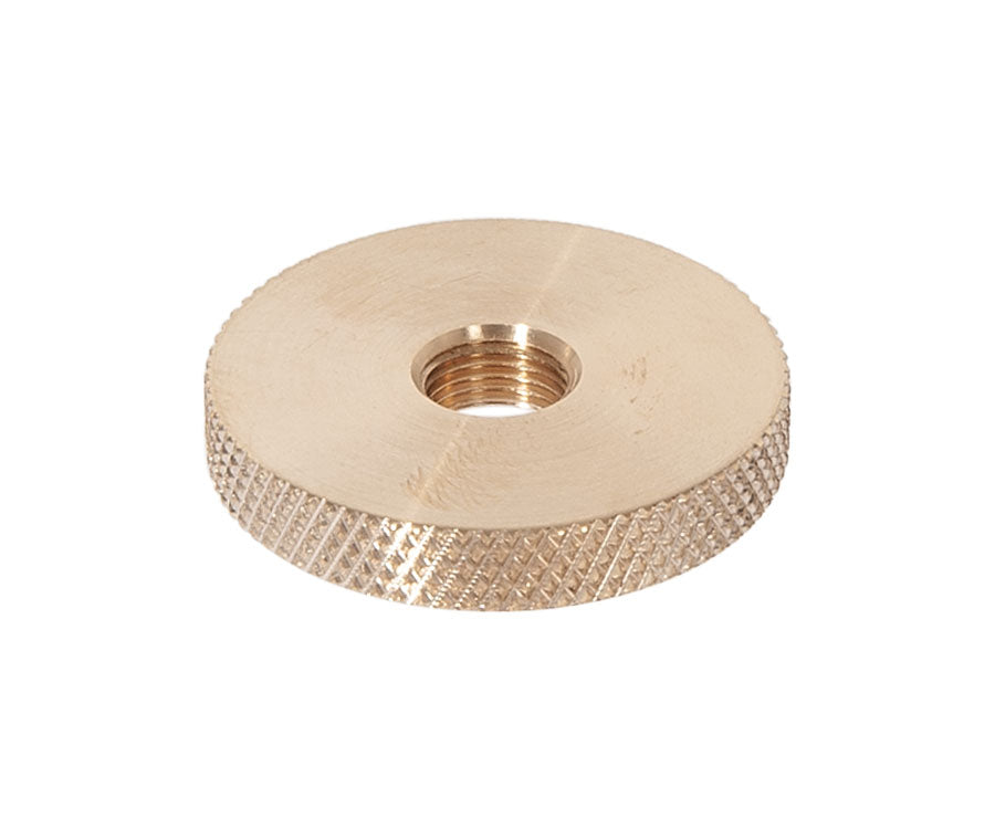 1-1/2 Inch Diameter Unfinished Brass Large Knurled Edge Brass Nut, 1/8F