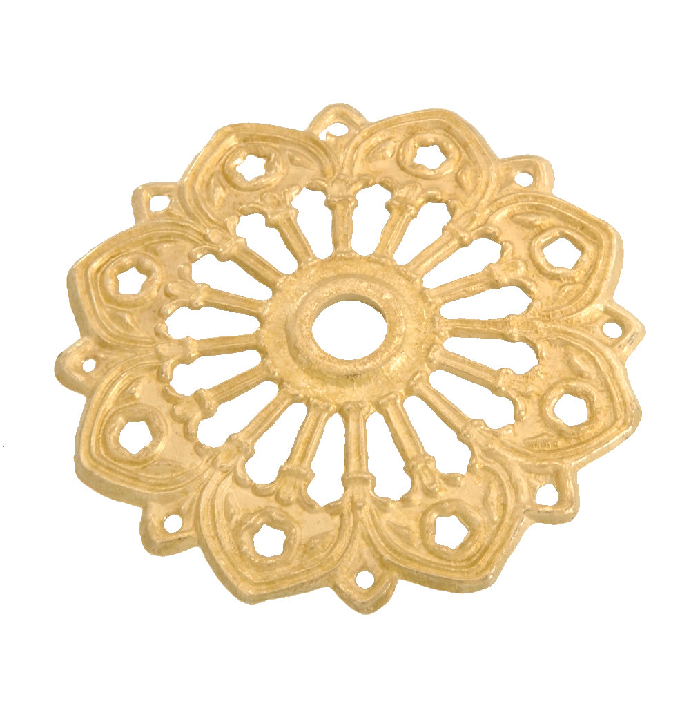 Cast Brass Bobesche w/Prism Holes, 3 1/2" dia.