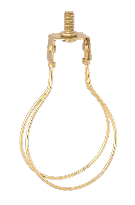 Adapter converts a Washer type shade fitter to a Clip-on fitter, Brass Finish
