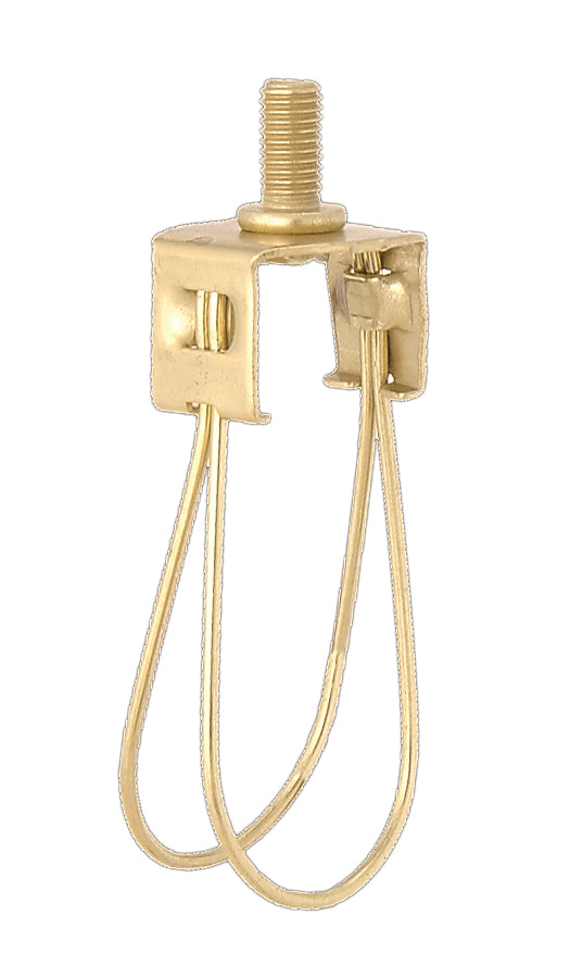 Adapter converts a Washer type shade fitter to a Clip-on Torpedo fitter, Brass Finish