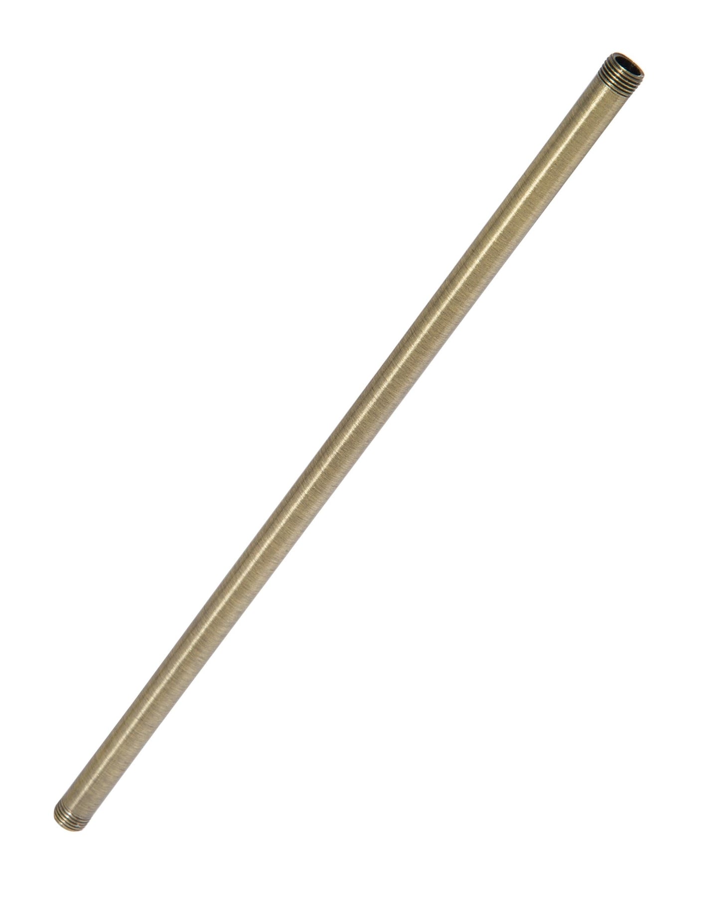 Steel Fixture Stem Lamp Pipe, Both Ends Threaded 1/8 IP, Antique Brass Finish - Choice of Length