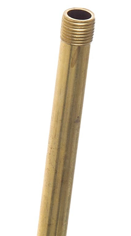 1/8 IP x 1/2" Threaded Fixture Stem Lamp Pipe, Choice of Lengths 2.5", 3" or 4" (22300BUU)