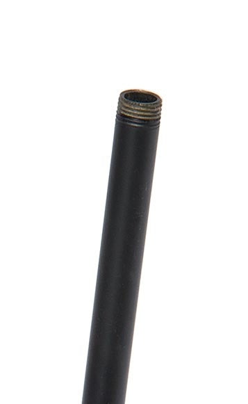 Satin Black Finish 1/8 IP Steel Threaded Fixture Stem or Lamp Pipe - Choice of Size
