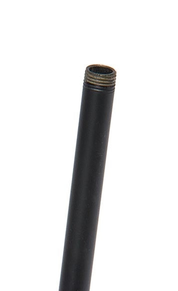 Satin Black Finish 1/8 IP Steel Threaded Fixture Stem or Lamp Pipe - Choice of Size 