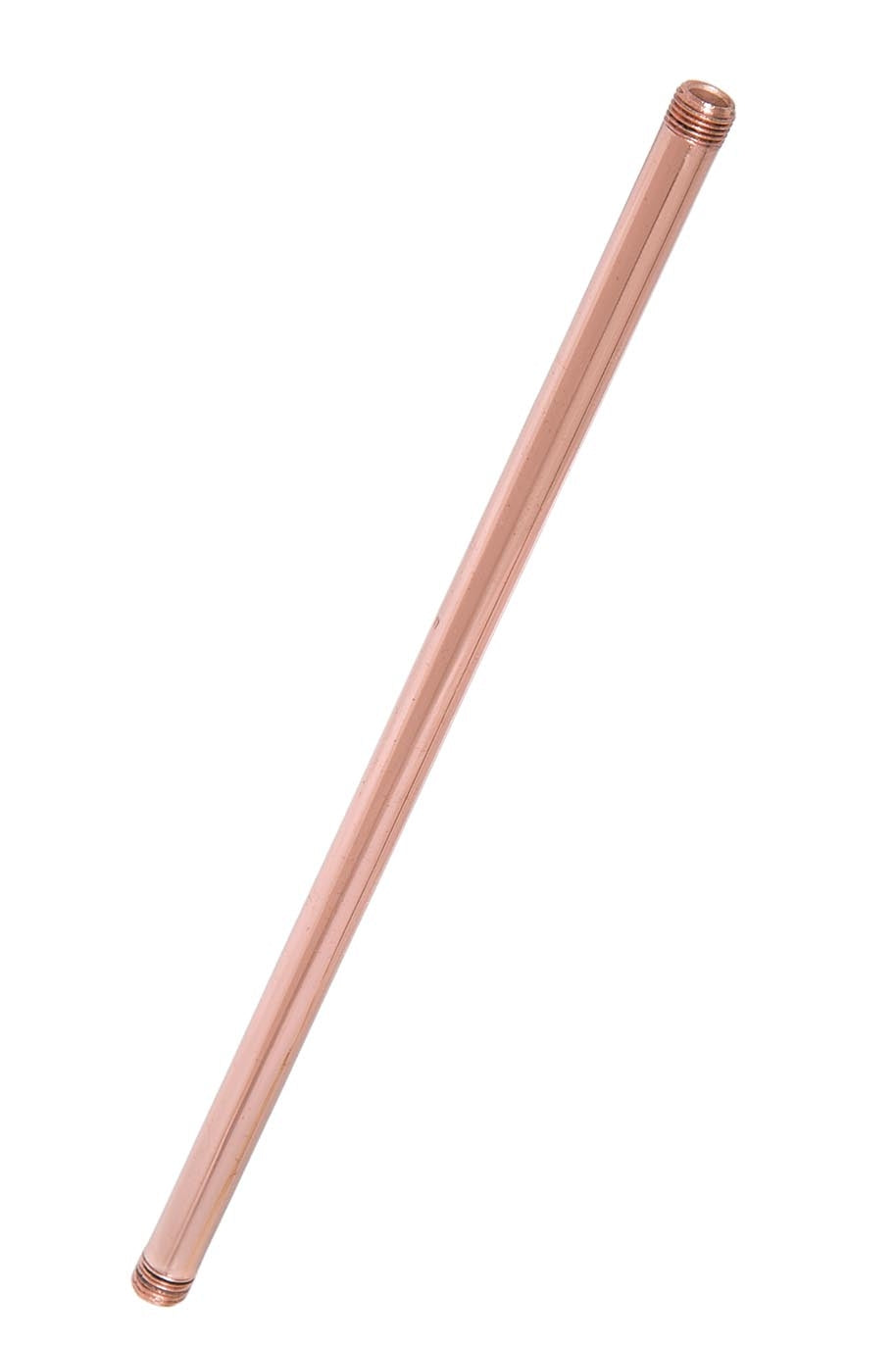 Polished Copper Finish Steel Fixture Stem Lamp Pipe, Ends Threaded 1/8IPS - Choice of Length