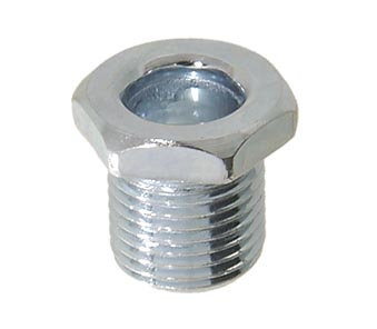 Steel Hex Nipple, 1/2" head size, 1/8IP thread (3/8" diameter)