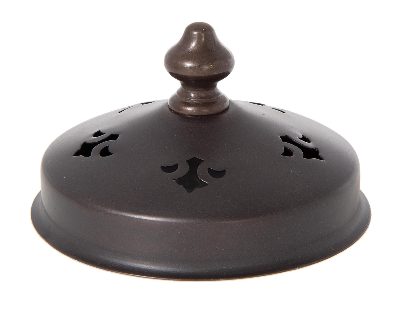 3.93" O.D. Handel Style Brass Heat Cap With Finial, Antique Bronze