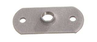 2-1/4" long Rectangular Flat Steel Flange, 1/8F center