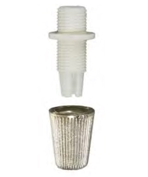 Silver Pulley Lamp Cord Grip Bushing 1/8IP