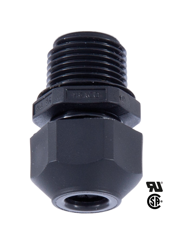 3/8M Black Large Cord Grip Bushing
