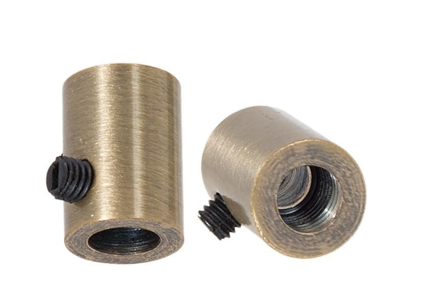 Steel Antique Brass Finish Strain Relief Bushing with Nylon Set Screw, 1/8F Tap