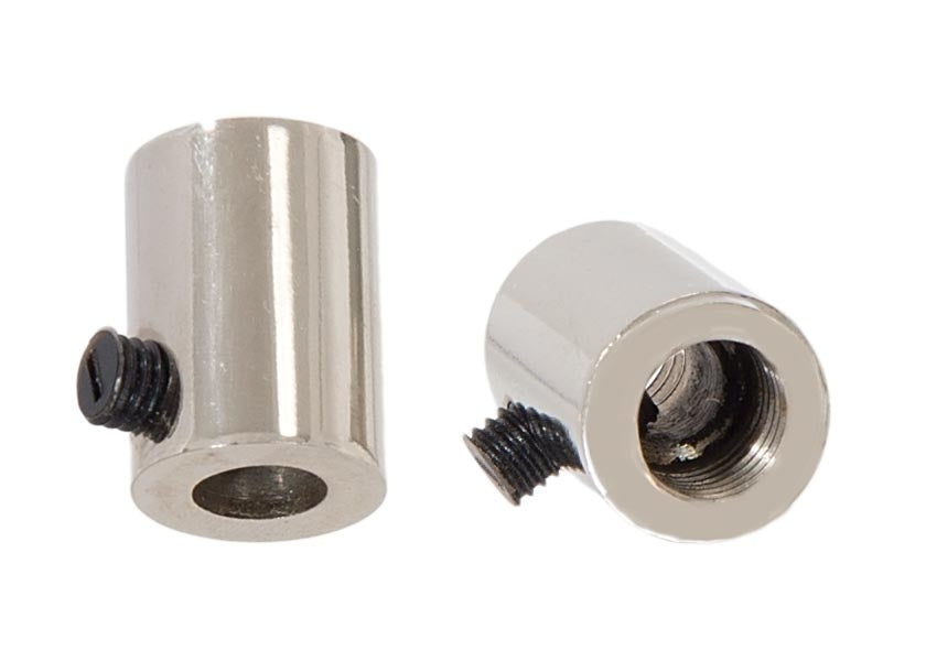 Steel Polished Nickel Finish Strain Relief Bushing with Nylon Set Screw, 1/8F Tap