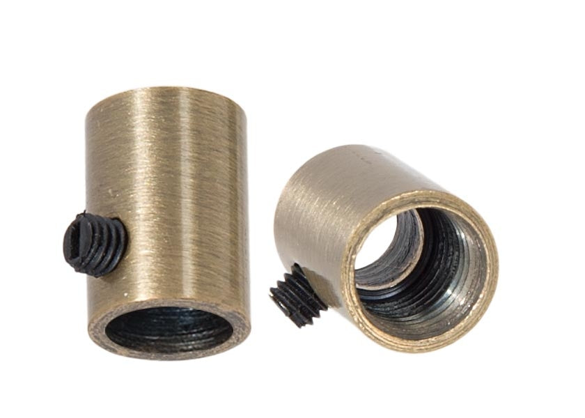 Steel Antique Brass Finish Strain Relief Bushing with Nylon Set Screw, 1/4F Tap