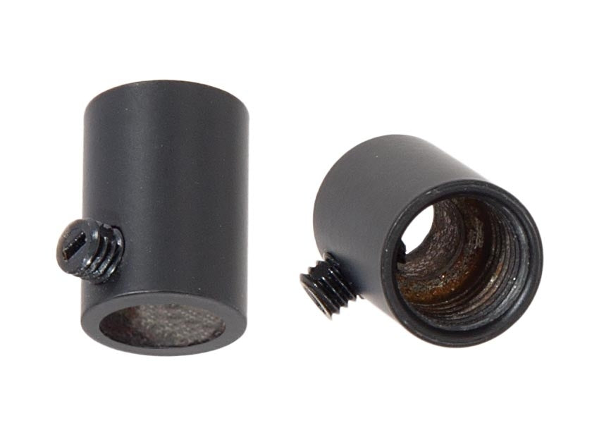 Steel Satin Black Finish Strain Relief Bushing with Nylon Set Screw, 1/4F Tap