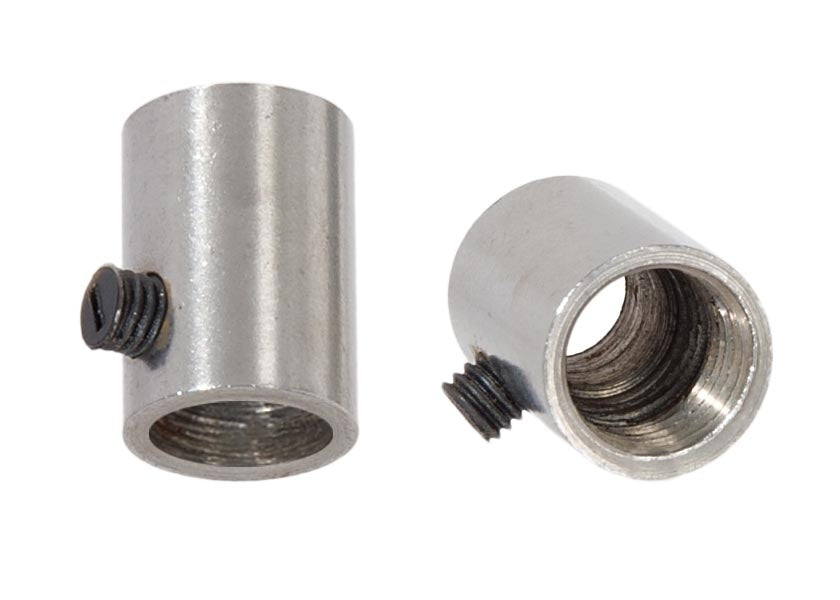 Steel Satin Nickel Finish Strain Relief Bushing with Nylon Set Screw, 1/4F Tap