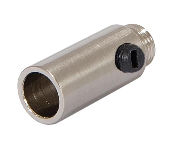 1-5/16 Inch Tall Satin Nickel Finish Brass Hollow Transition Cord Grip Bushing w/ Polycarbonite Set Screw, 1/8M