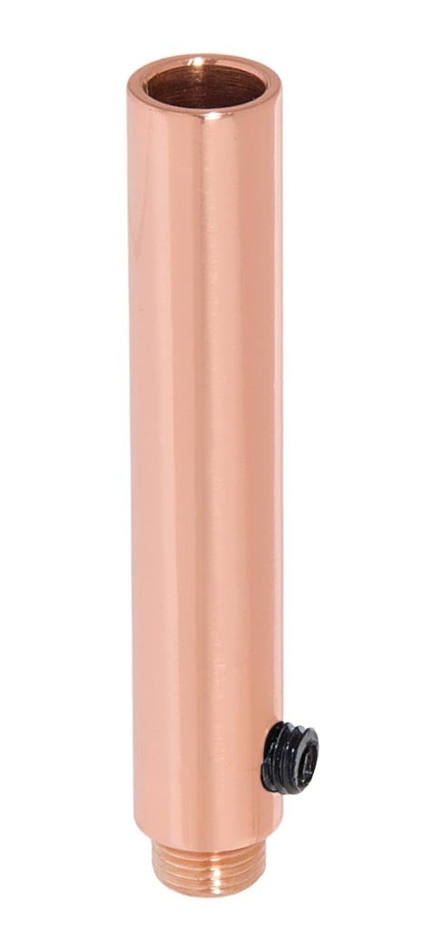 3 Inch Tall Polished Copper Brass Hollow Transition Cord Grip Bushing w/ Polycarbonite Set Screw, 1/8M