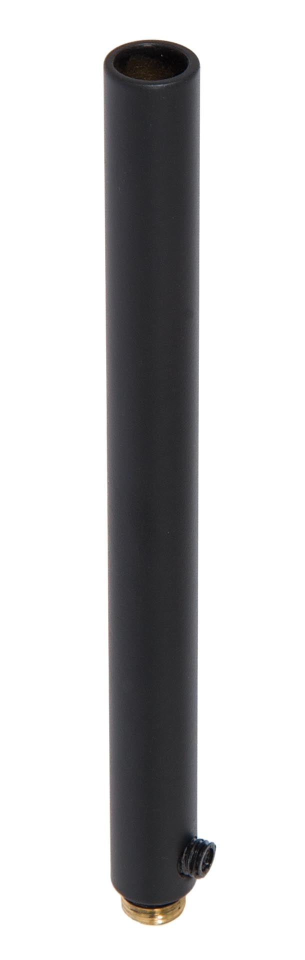 6 Inch Tall Satin Black Finish Brass Hollow Transition Cord Grip Bushing w/ Polycarbonite Set Screw, 1/8M