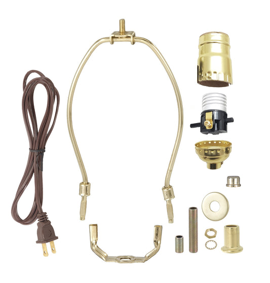 Brass Table Lamp Wiring Kit with Push-Thru Socket