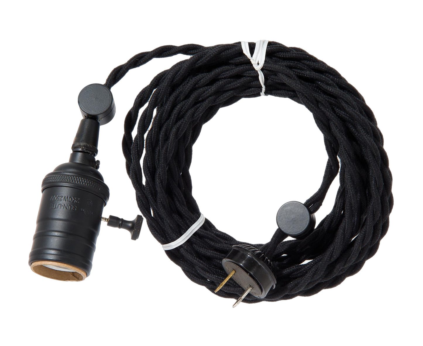 Satin Black Finish Heavy Turned Brass Socket DIY Lamp Kit