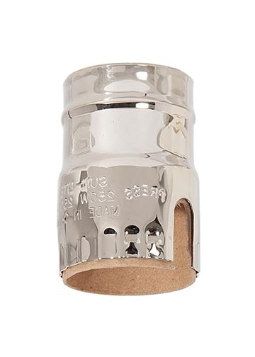 1-Slot Brass Socket Shell, E-26, Polished Nickel Finish, No UNO Threads