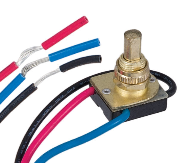 3-Way Brass Push Canopy Switch