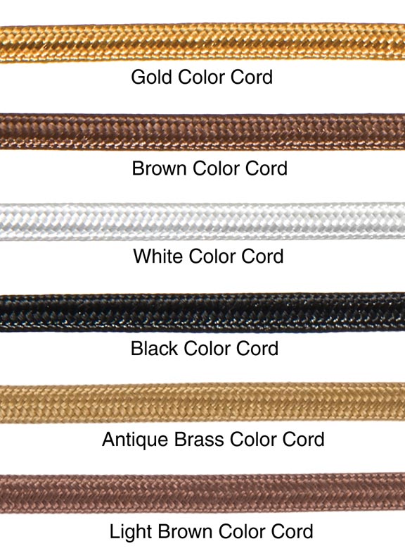 Fabric Covered Lamp Cord - Wire, Parallel (2-Wire) - CHOICE of 6 COLORS ...