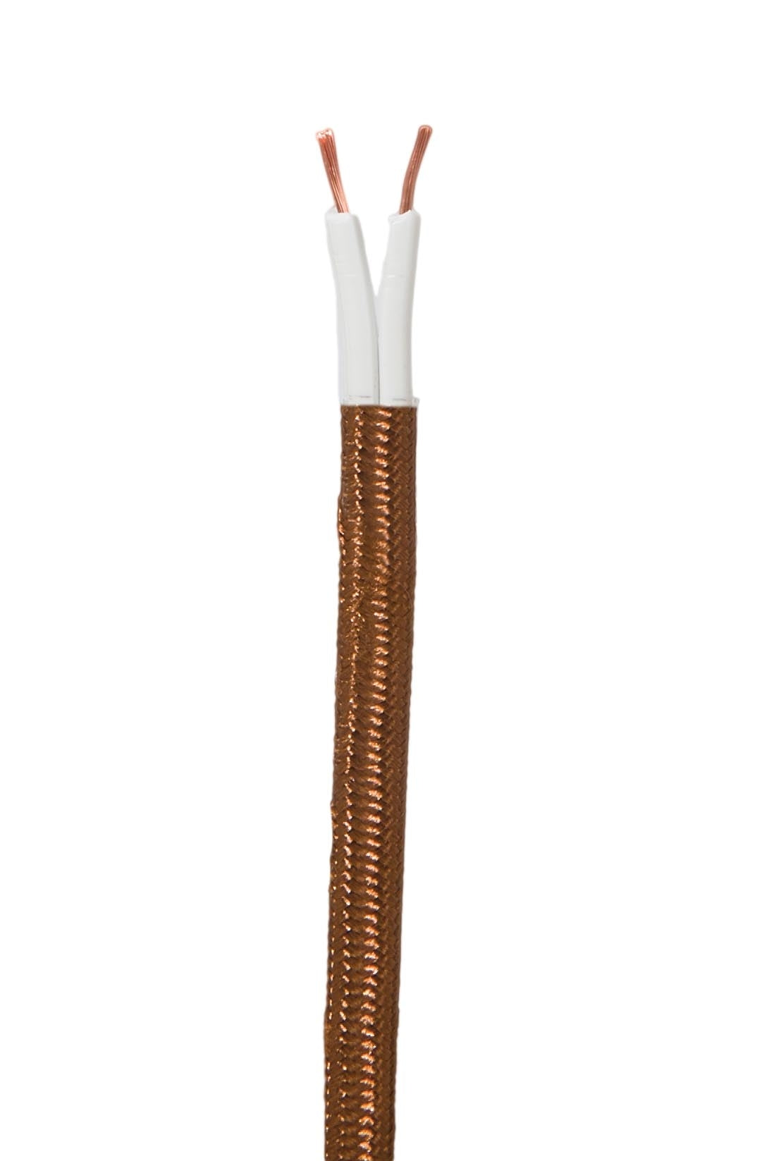 Light Brown 18 Gauge SPT-2 Fabric Parallel Lamp Cord, Choice of