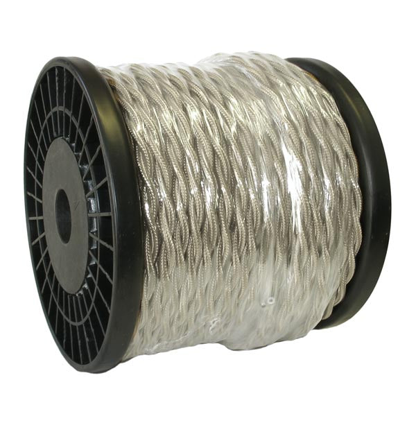 Putty Colored 18 Gauge Cotton Covered Twisted Pair Lamp Cord, Choice of Length