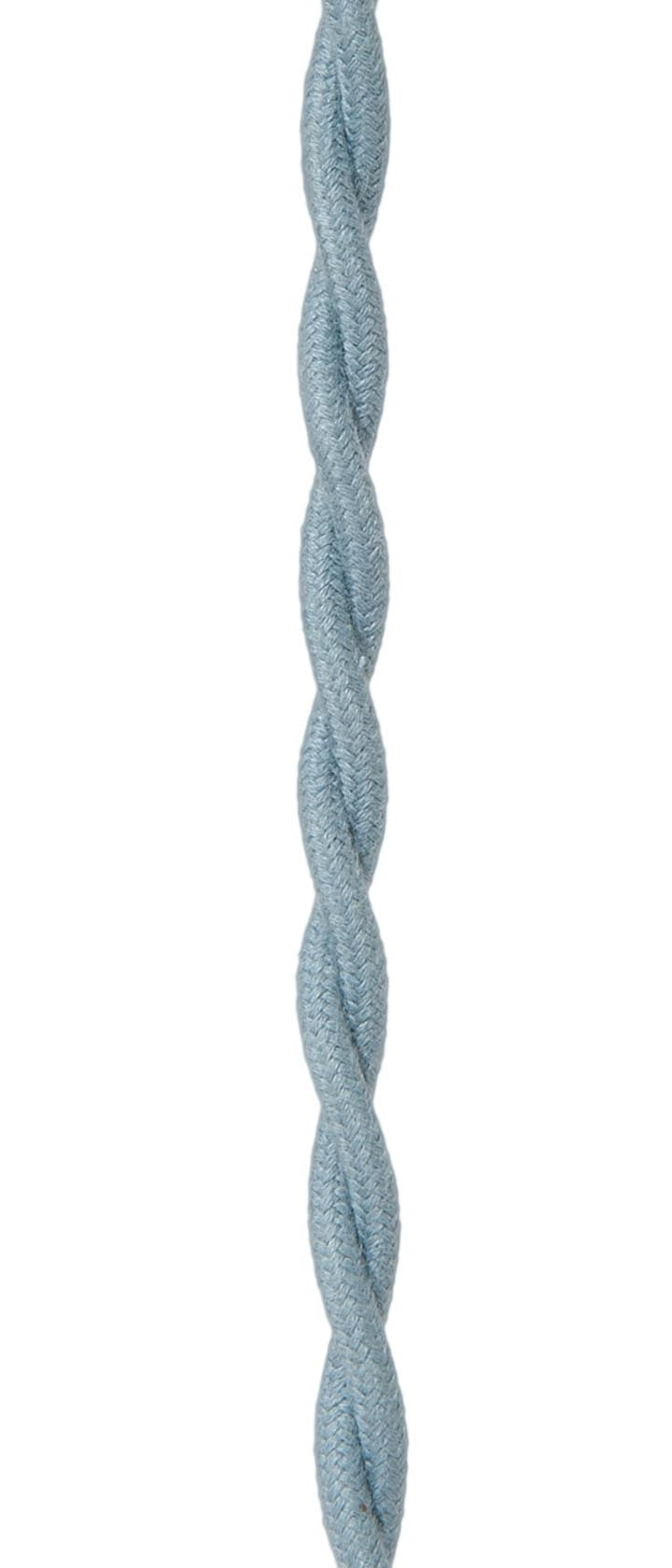 Slate Blue Colored 18 Gauge Cotton Covered Twisted Pair Lamp Cord, Sold Per Foot