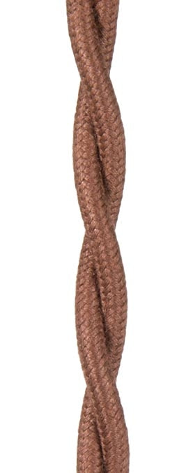 Light Brown COTTON Twisted Pair Spooled Lamp Wire