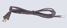 Brown, 18/2 Plastic Covered Lamp Cord - Wire Sets, Your CHOICE 5 LENGTHS
